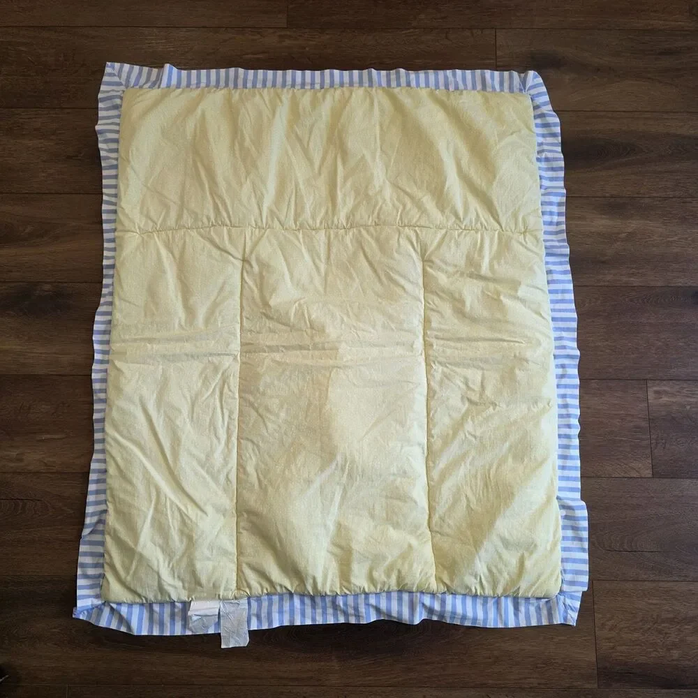 Waverly Baby Crib Comforter Blue Yellow Plaid 36